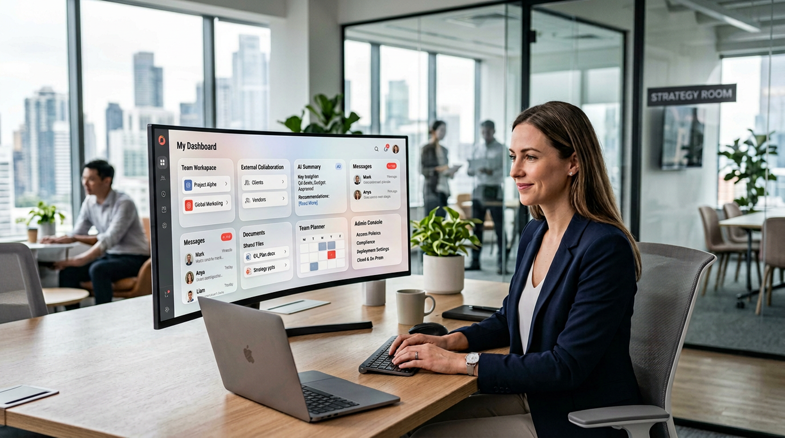 Work securely across companies.
